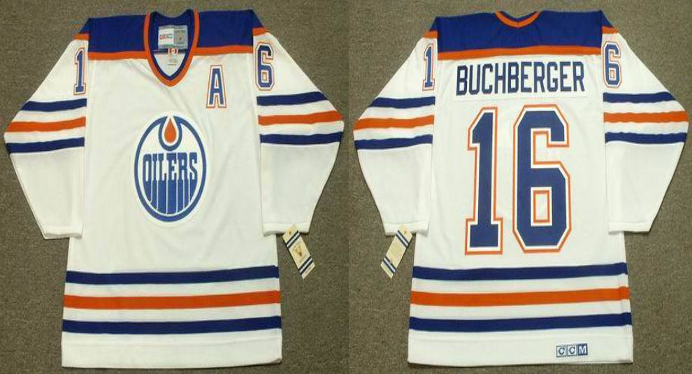 2019 Men Edmonton Oilers #16 Buchberger White CCM NHL jerseys